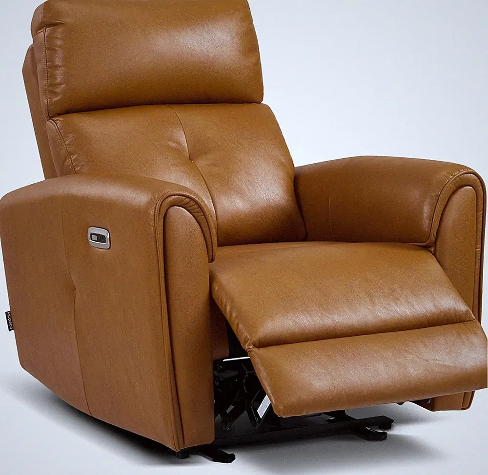 Compact Power Recliner with Lumbar Support & USB Ports - Faux Leather PR699