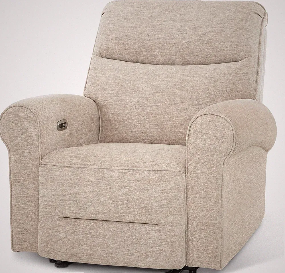 Compact Recliner Chair with USB Ports for Small Spaces - Beige