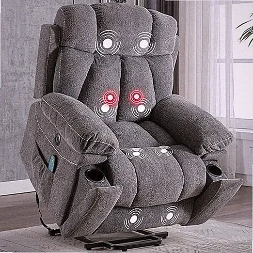 EBELLO Large Power Lift Recliner Chairs w/ Massage & Heat for Elderly Big People