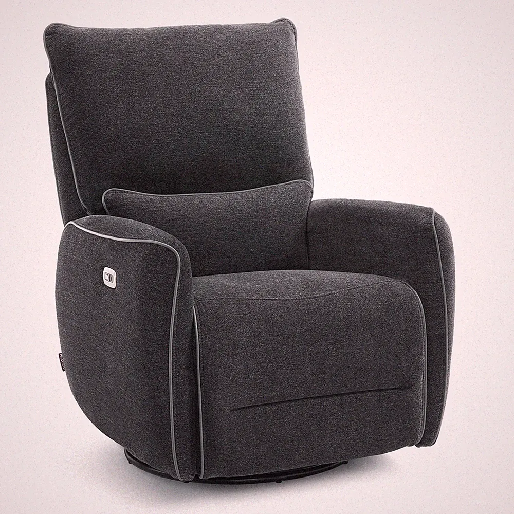 MCombo Power Swivel Glider Recliner Chair with USB Charging Ports, Fabric 6922