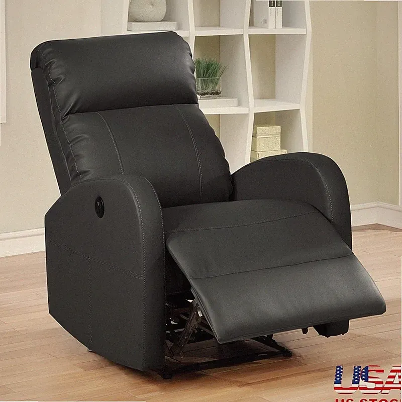 Power Recliner Chair Electric USB Charging Gentle Lumbar Massage Leather Fabric