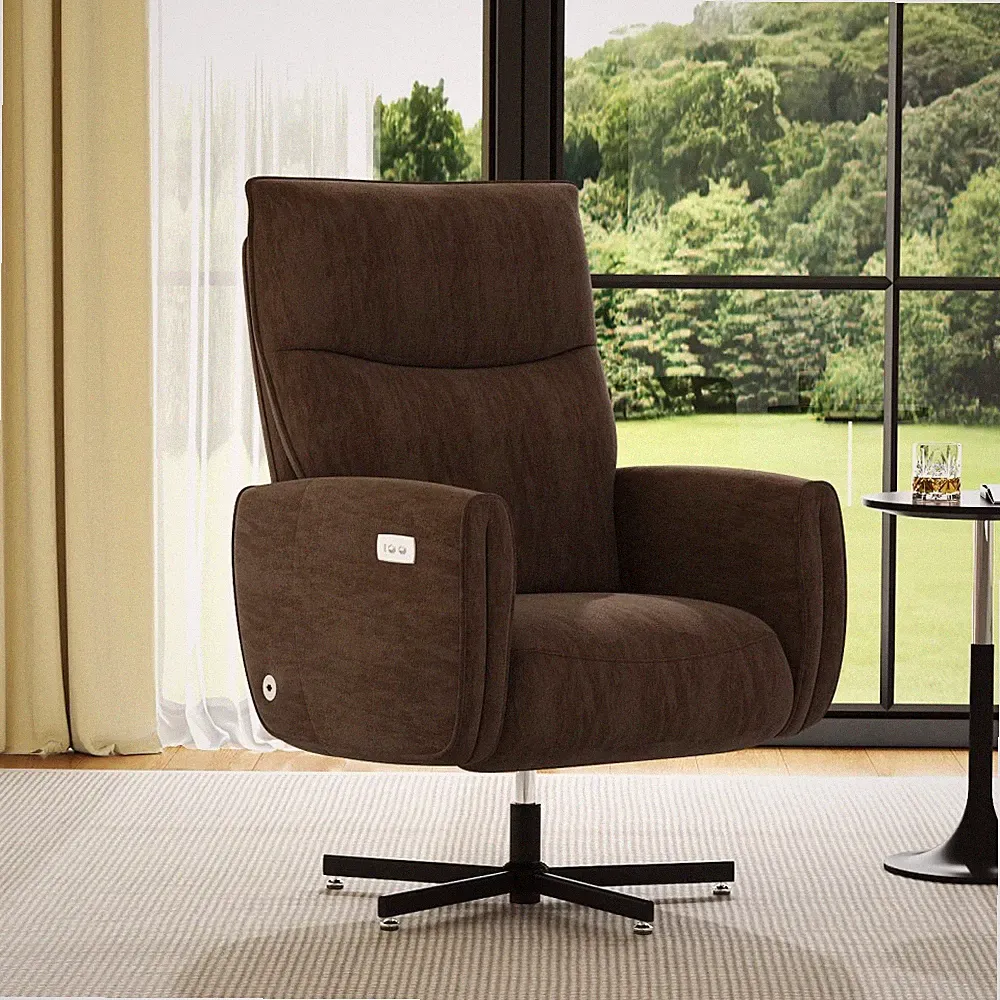 Power Swivel Recliner Chair with USB-C Charging for Office Living Room