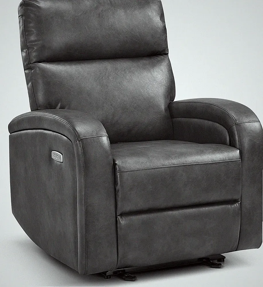 Power Wall Hugger Recliner Chair with USB Ports for Small Spaces - Dark Grey