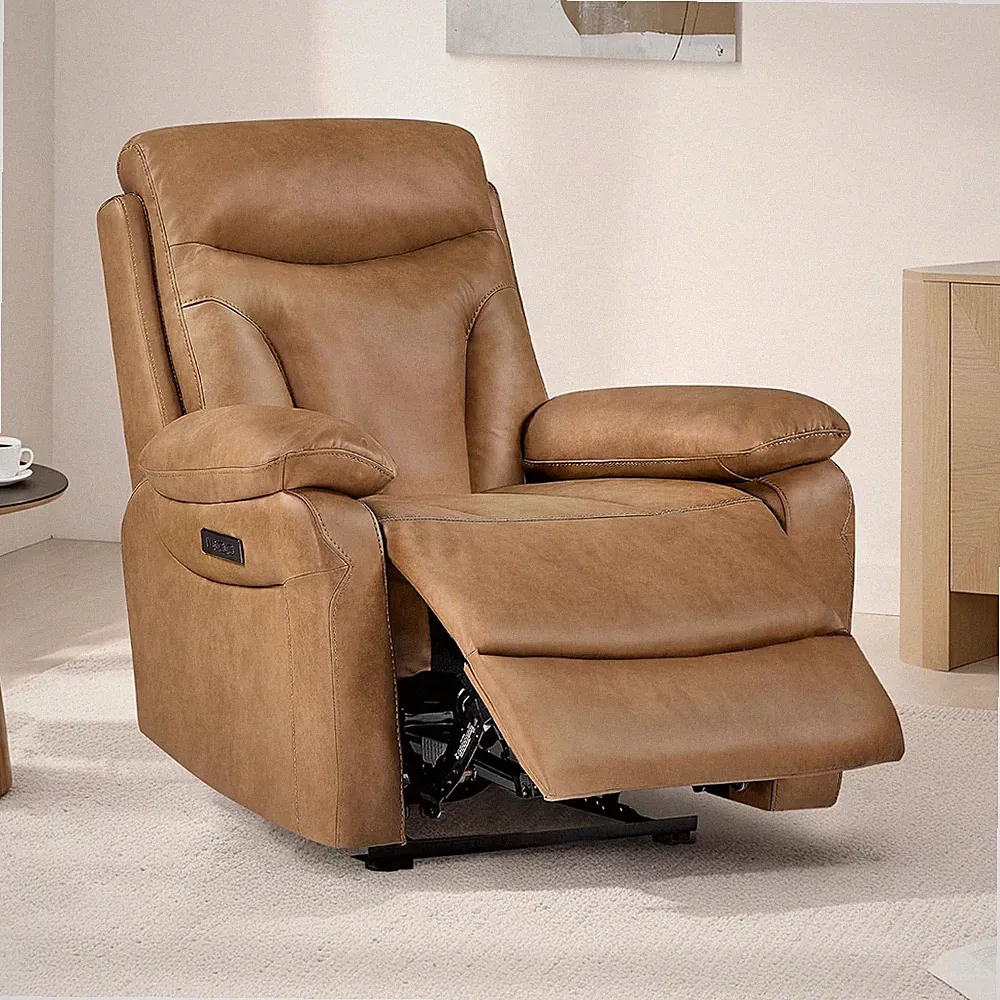 USB Charging Electric Leather Recliner Chair - Space-Saving Design
