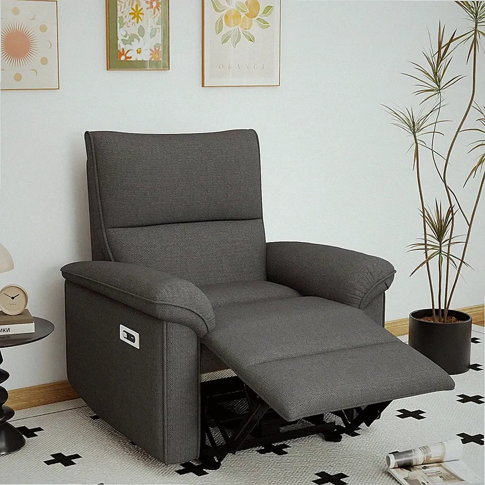 Zero Wall Electric Recliner Chair with USB Port for Small Spaces - Dark Gray